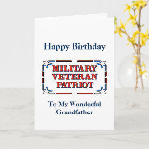Grattis på födelsedagen Veteranskt farfaderkort Kort