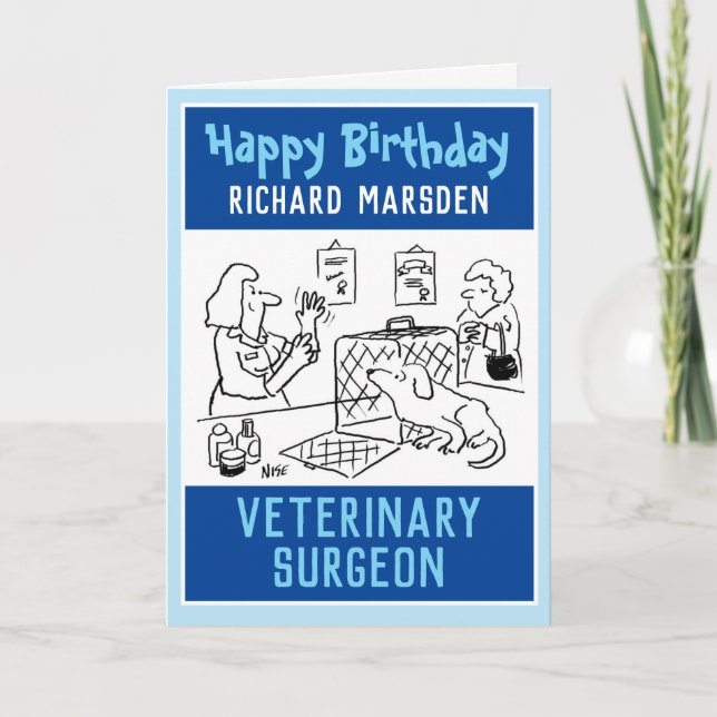 Grattis på födelsedagen Veterinary Surgeon Kort (Framsida)