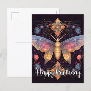Grattis på födelsedagen Vibrant Butterfly Design Helg Vykort