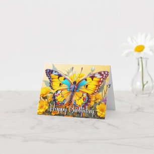 Grattis på födelsedagen Vibrant Butterfly Design Kort