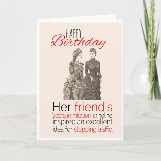 Grattis på födelsedagen, Victorian Humor, Zebra Cr Kort (Framsida)