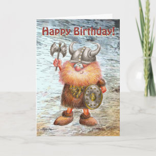 grattis på födelsedagen Viking Birthday Card Kort