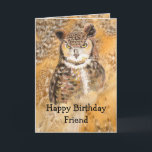 Grattis på födelsedagen Vild & Crazy Friend Waterc Kort<br><div class="desc">Lustigt,  födelsedag,  Vild för Underbara Uggla och Crazy</div>