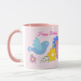 Grattis på födelsedagen Vild Flowers Garden Birds Mugg