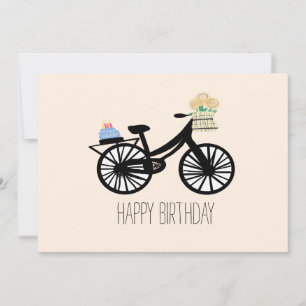 Grattis på födelsedagen Vintage cykel tårta blomma Kort
