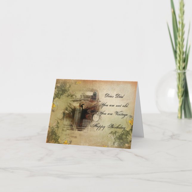 Grattis på födelsedagen Vintage Kort (Framsida)