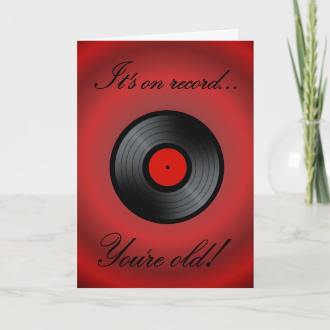 Grattis på födelsedagen vinylpostervinylalbumretro kort (Framsida)