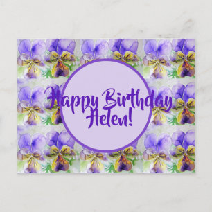 Grattis på födelsedagen Viola blomster damer Namn Vykort