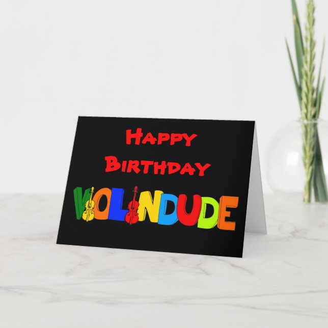 Grattis på födelsedagen Violin Boy Kort (Framsida)