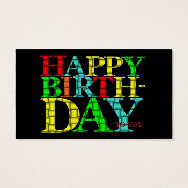 Grattis på födelsedagen visitkort (Baksidan)