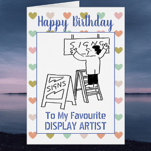grattis på födelsedagen Visning Artist Hälsningskort