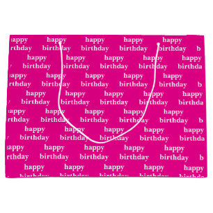 Grattis på födelsedagen vit & fuchsia anpassad