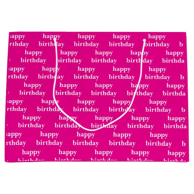 Grattis på födelsedagen vit & fuchsia anpassad (Framsidan)