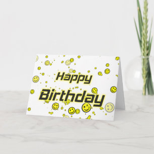 Grattis på födelsedagen, vita gulter, födelsedagss kort