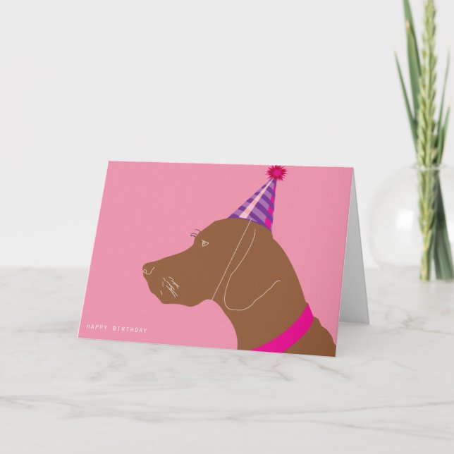 Grattis på födelsedagen Vizsla Girl Kort (Framsida)
