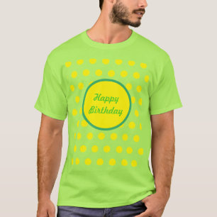 Grattis på födelsedagen Vuxens Grönt och Gult T-Sh T Shirt