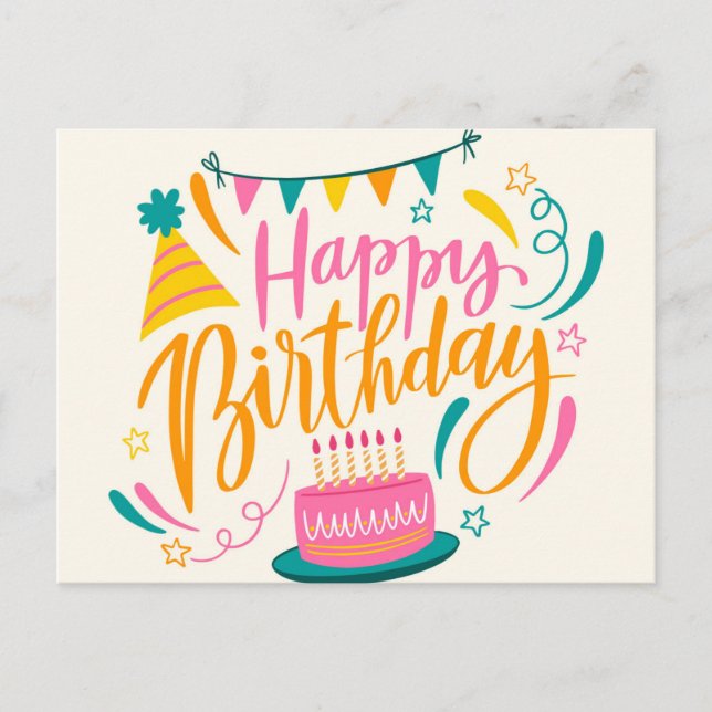 Grattis på födelsedagen vykort (Framsida)