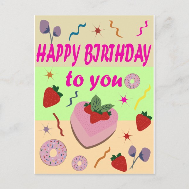 Grattis på födelsedagen vykort (Framsida)