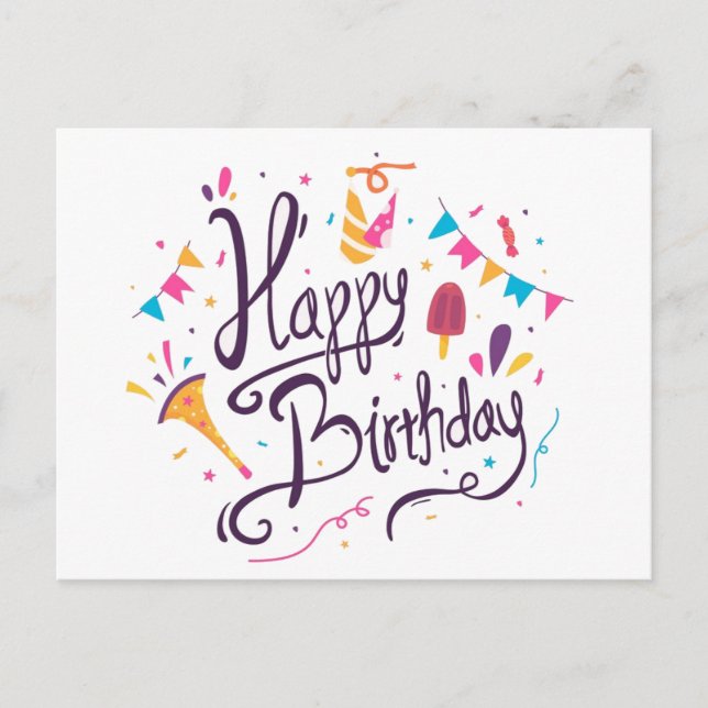 Grattis på födelsedagen vykort (Framsida)