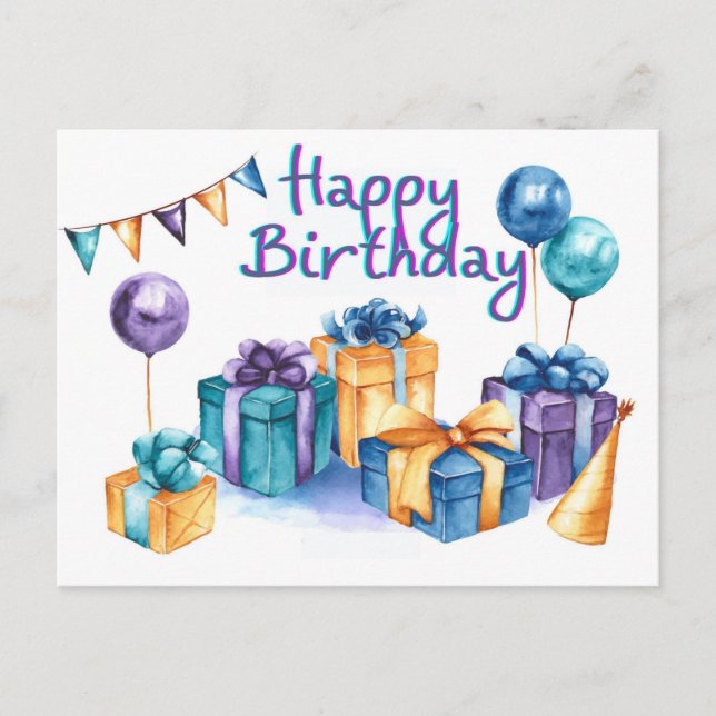 Grattis på födelsedagen vykort (Framsida)