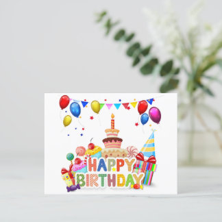 Grattis på födelsedagen vykort