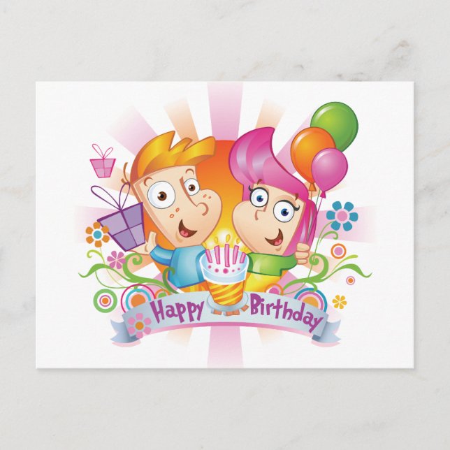 Grattis på födelsedagen vykort (Framsida)