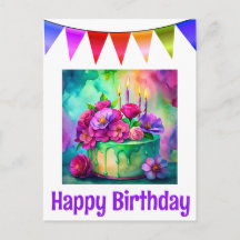 Grattis på födelsedagen vykort