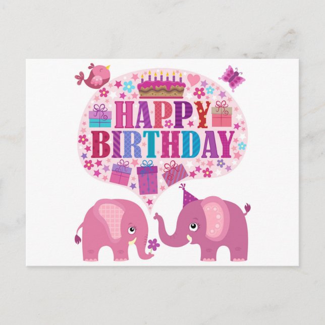 Grattis på födelsedagen vykort (Framsida)