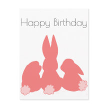 Grattis på födelsedagen - vykort för cute Bunnies