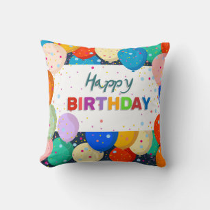 Grattis på födelsedagen w/ballonger kudde