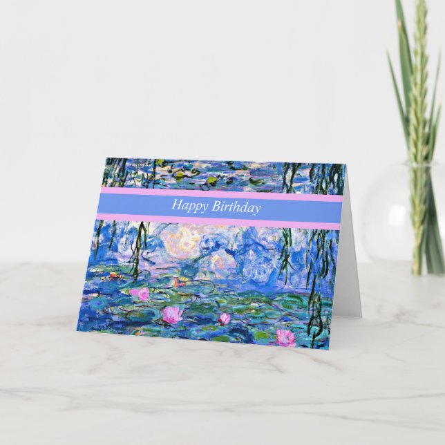 Grattis på födelsedagen, Water Lilies-mall Kort (Framsida)