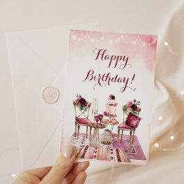 Grattis på födelsedagen Watercolor Boho Blommigt Kort