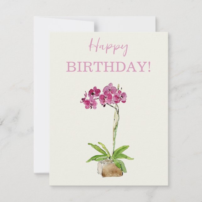 Grattis på födelsedagen Watercolor Moth Orchard (Framsida)