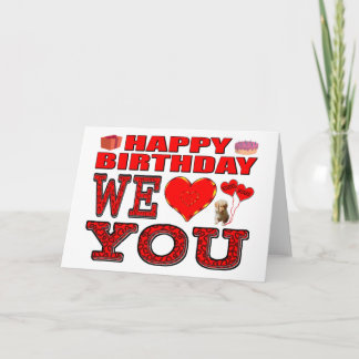 Grattis på födelsedagen We Kärlek You Kort