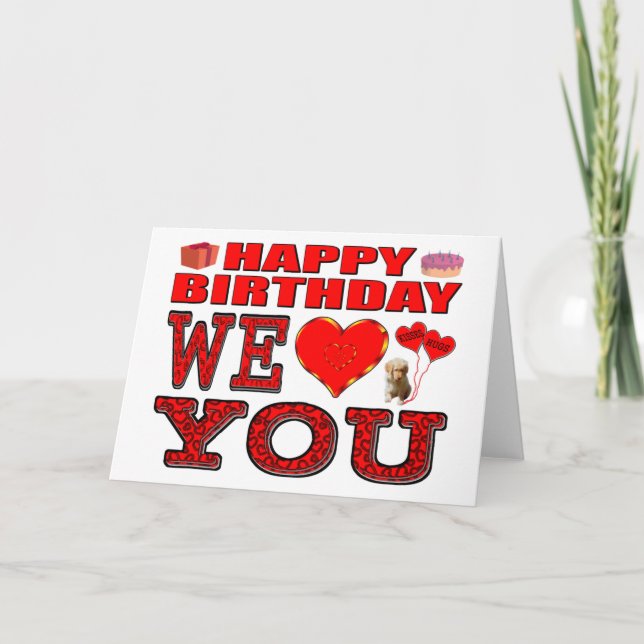 Grattis på födelsedagen We Kärlek You Kort (Framsida)