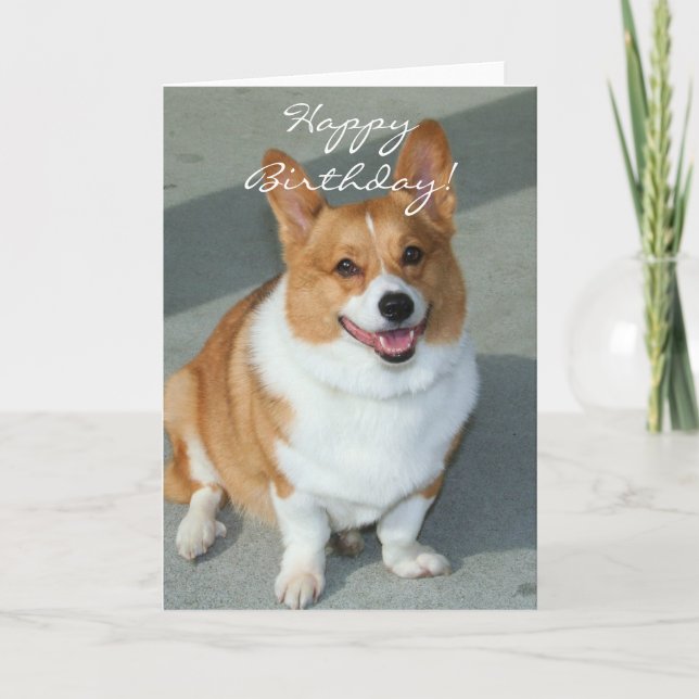 Grattis på födelsedagen Welsh Corgi Greeting Card Kort (Framsida)