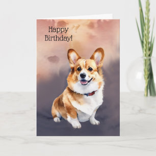 Grattis på födelsedagen Welsh Pembroke Corgi Hund  Kort