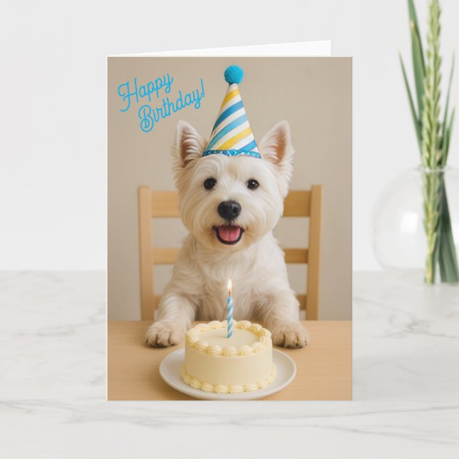 Grattis på födelsedagen Westie Birthday Card Kort (Framsida)