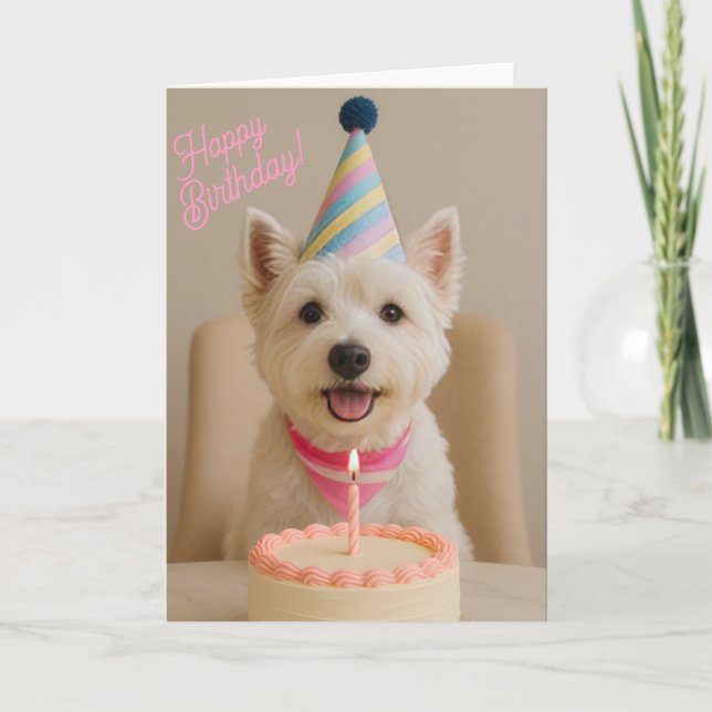 Grattis på födelsedagen Westie Födelsedagskort Kort (Framsida)