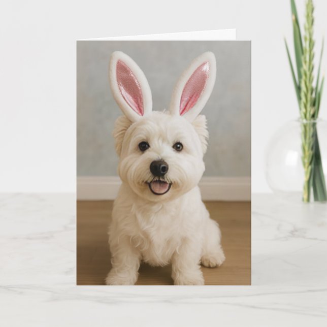 Grattis på födelsedagen Westie påskkort Kort (Framsida)