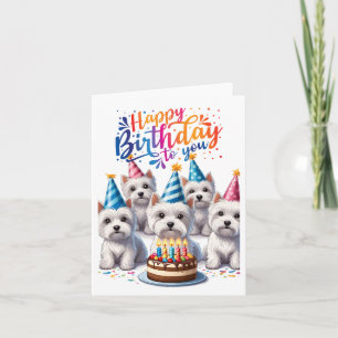 Grattis på födelsedagen Westies Kort