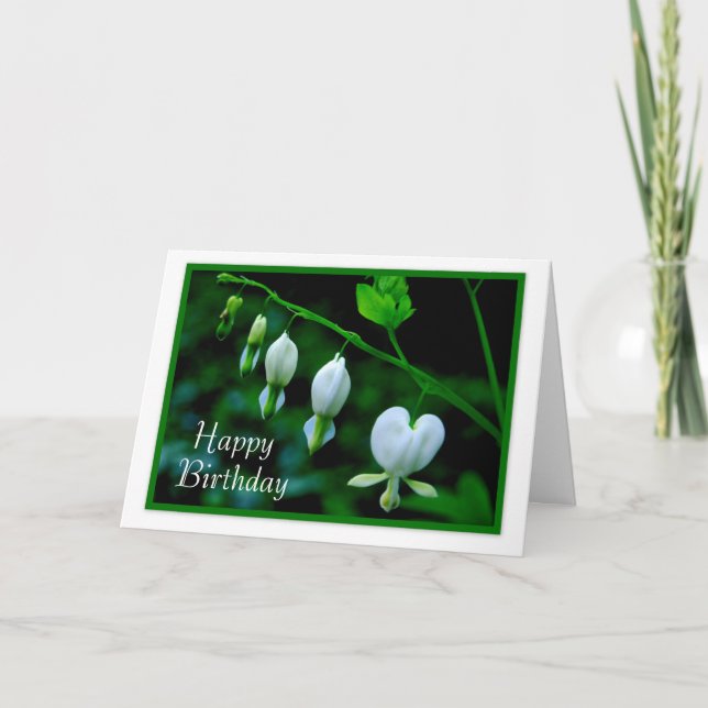 Grattis på födelsedagen White Hearts Kort (Framsida)