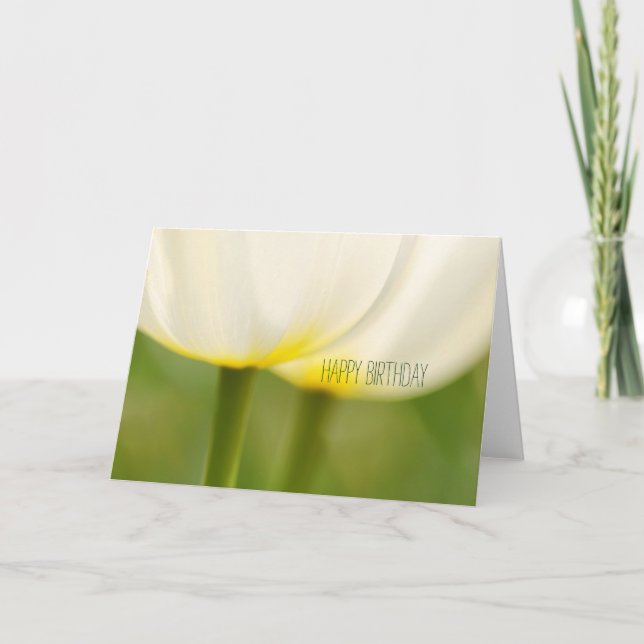 Grattis på födelsedagen White Tulips Card Kort (Framsida)