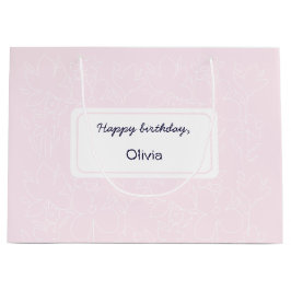 Grattis på födelsedagen Wildblommor Mönster Monogr