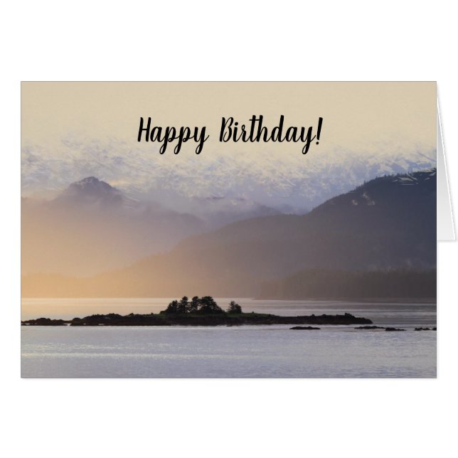 Grattis på födelsedagen Wish Misty Mountain Hälsni Hälsningskort (Framsidan Horizontal)