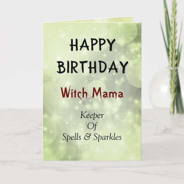 Grattis på födelsedagen Witch-kort för Mamma Kort (Framsida)