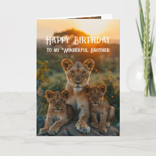 Grattis på födelsedagen Wonderful Brother Lejon An Kort