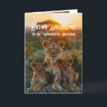 Grattis på födelsedagen Wonderful Brother Lejon An Kort<br><div class="desc">Grattis på födelsedagen Wonderful Brother Glad du föddes,  Lejon Animal Roligt Animal Humor</div>