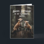 Grattis på födelsedagen Wonderful Sister Friend Fo Kort<br><div class="desc">Grattis på födelsedagen Underbar syster Friend Foxes Cute Animal Humor</div>
