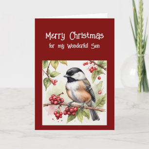 Grattis på födelsedagen Wonderful Son Chickadee Bi Helgkort